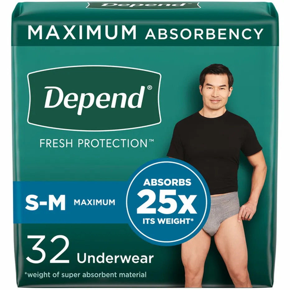 Depend Fresh Protection Underwear (S-M) – 32 pack